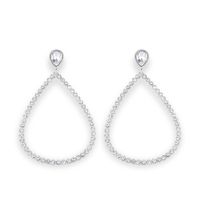 Européen Et Américain Boucles D'oreilles De Femmes Simple De Mode Grand Cercle Géométrique Creux Boucles D'oreilles En Alliage Incrusté Cristal Auriculaire Aiguille Boucles D'oreilles Femelle Ern97 main image 3