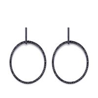 Imitated Crystal&cz Simple Geometric Earring  (black)  Fashion Jewelry Nhas0497-black main image 1