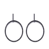 Imitated Crystal&cz Simple Geometric Earring  (black)  Fashion Jewelry Nhas0497-black main image 2