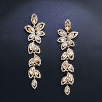 Europäische Und Amerikanische Retro Luxus Braut Diamant Ohrringe Quaste Blätter Mode Ohrringe Großhandel Fabrik Direkt Verkauf Erj92 main image 1