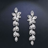Europäische Und Amerikanische Retro Luxus Braut Diamant Ohrringe Quaste Blätter Mode Ohrringe Großhandel Fabrik Direkt Verkauf Erj92 main image 3