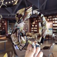 Koreanisches Neues Bedrucktes Stoff Kopfband Hand Gefertigte Blumen Doppels Chichtige Große Schleife Feines Haar Band Yiwu Kleine Waren main image 1