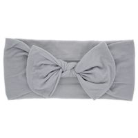 Européen Et Américain Du Commerce Extérieur Enfants De Nylon Arc Oreilles De Lapin Bande De Cheveux Bébé Nylon Solide Couleur Élastique Bandeau 10 Couleurs main image 10