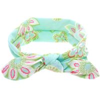 Européen Et Américain De Bébé Imprimé Oreilles De Lapin Enfants Bandeau Bébé Nouage Hairband Coiffe Approvisionnement Du Commerce Extérieur 4 Couleurs main image 4