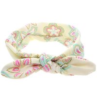 Européen Et Américain De Bébé Imprimé Oreilles De Lapin Enfants Bandeau Bébé Nouage Hairband Coiffe Approvisionnement Du Commerce Extérieur 4 Couleurs main image 5