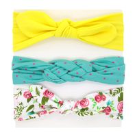 Foreign Trade Children's Hair Accessories Set Series Baby Girl Elastic Printing Hair Band Three-piece Headdress Wholesale Supply main image 1