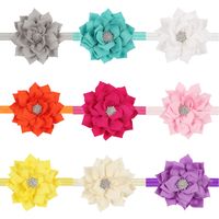 Doppelschicht-lotus Blatt Für Europäische Und Amerikanische Kinder Strass Stirnband Baby Stretch Stirnband Baby Einfarbiges Lotus Blatt Blumen Kopfs Eil main image 8