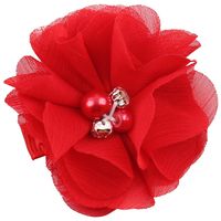 Enfants De Perle Barrettes Strass Fleur Solide Couleur Cousu Main Fleur Bord Clip 18 Couleurs En Option Coiffe main image 1