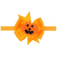 Halloween Bowknot Baby Haarband Kürbis Schädel Kinder Stretch Kopfring Halloween Party main image 1