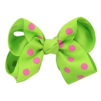 Européen Et Américain Enfants De Polka Dot Petit Arc Barrettes Filles 8cm Imprimé Dot Arc Clip Coiffe main image 3