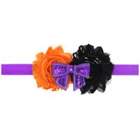 Halloween Enfants Décoratif Bijoux Européen Et Américain Bébé Élastique Ruban Halloween Glitter Arc Bébés Coiffe Fleur main image 1