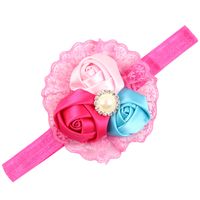 Nouvelle Européen Et Américain Enfants De Bande De Cheveux Rose Bourgeon Soie Bébé Cheveux Accessoires 8 Couleurs En Option main image 6