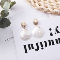 925 Silber Nadel Japan Und Südkorea Süße Mode Kalte Perlen Ohrringe Handgemachte Kunst Ins Stil Wasser Tropfen Muschel Ohrringe main image 1