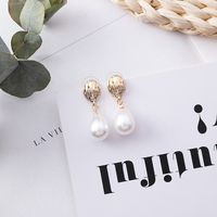 925 Silber Nadel Japan Und Südkorea Süße Mode Kalte Perlen Ohrringe Handgemachte Kunst Ins Stil Wasser Tropfen Muschel Ohrringe main image 3