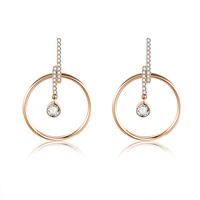 Européen Et Américain Exclusif Pour Nouveau Normcore Géométrique Boucles D'oreille Rondes Dot Ligne Art Incrusté Zircon Oreille Anneaux main image 3