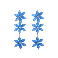 Alloy Korea Flowers Earring  (blue-1)  Fashion Jewelry Nhqd6208-blue-1 main image 1