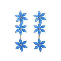 Alloy Korea Flowers Earring  (blue-1)  Fashion Jewelry Nhqd6208-blue-1 main image 2