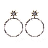 Bijoux Ornement Diamant Minimaliste Étoiles Stud Boucles D'oreilles Femelle Européen Et Américain Style Cercle Pendentif Ed01848c main image 1