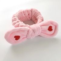 Koreanische Version Des Bestickten Liebes Plüsch Stirnbandes Japanisches Süßes Elastisches Gummiband Stirnband Gesichts Wasch Maske Haarkarte Haarband main image 4