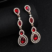 Alloy Fashion Geometric Earring  (kc Alloy + Deep Red)  Fashion Jewelry Nhhs0658-kc-alloy-deep-red main image 2