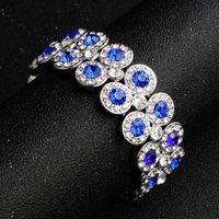 Alloy Fashion Geometric Bracelet  (white K+ Dark Blue Rhinestone)  Fashion Jewelry Nhhs0659-white-k+-dark-blue-rhinestone main image 2