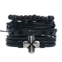 Leather Fashion Bolso Cesta Bracelet  (four-piece Set)  Fashion Jewelry Nhpk2226-four-piece-set main image 1