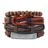Leather Fashion Bolso Cesta Bracelet  (four-piece Set)  Fashion Jewelry Nhpk2230-four-piece-set main image 1