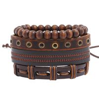 Europäische Und Amerikanische Grenz Überschreitende E-commerce-quelle Diy Rindsleder Set Armband Hand Gewebtes Retro-leder Armband Hanfseil Armband main image 1