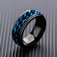 Douyin Der Gleiche Ring Titans Tahl Herren Ring Blaue Kette Drehbarer Ring Trend Iger Herren Ring main image 4