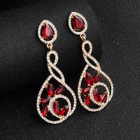 Alloy Fashion Geometric Earring  (kc Alloy + Deep Red)  Fashion Jewelry Nhhs0661-kc-alloy-deep-red main image 1