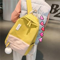 Style Japonais Doux Fille Preppy Style Mignon Rafraîchissant Brodé Amies Sac À Dos Doux Fille Colorblock Tout Assorti Cartable Femelle main image 2