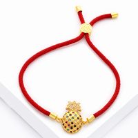 Copper Korea Geometric Bracelet  (red-rope-alloyen-pineapple)  Fine Jewelry Nhas0049-red-rope-alloyen-pineapple main image 1