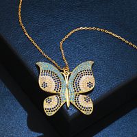 Koreanische Mode Exquisite Weibliche Mikro Eingelegte Zirkon Halskette Luxus Persönlichkeit All-match Schmetterling Schlüsselbein Kette Großhandel Nnn88 main image 1