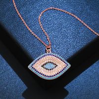 Coréenne Dongdaemun De Diable Oeil Zircon Collier À La Mode Exquis Femmes De Cuivre Plaqué Or Micro-incrusté Clavicule Chaîne Nkn87 main image 4