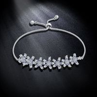 Imitated Crystal&cz Korea Flowers Bracelet  (alloy)  Fashion Jewelry Nhas0236-alloy main image 2