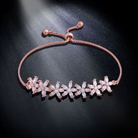 Imitated Crystal&cz Korea Flowers Bracelet  (alloy)  Fashion Jewelry Nhas0236-alloy main image 3