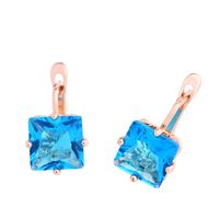 Imitated Crystal&cz Fashion Geometric Earring  (blue)  Fashion Jewelry Nhas0258-blue main image 3