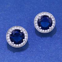 Zircon Simple Geometric Earring  (sapphire-blue)  Fashion Jewelry Nhas0285-sapphire-blue main image 1