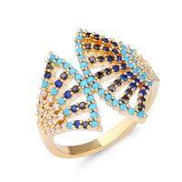 Européen Et Américain Zircon Anneau Instagram Maille Rouge Style Géométrique Anneau Croix-frontière E-commerce Nouveau Accessoires Ouvert Anneau Rie93 main image 3