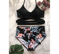 2019 Heißer Badeanzug Bikini Print Riemen Hohe Taille Gekreuzt Zweiteiligen Sexy Badeanzug Bikini main image 2