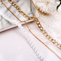 Creative Vintage Pearl Chain Multi-layer Necklace Nhpj157416 main image 4