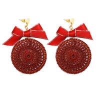 Fashion Woven Ribbon Christmas Bow Earrings Nhdp157468 main image 10