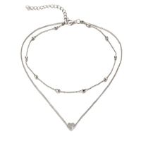 Fashion Copper Heart Multi-layer Clavicle Chain Necklace Nhpj157481 main image 5