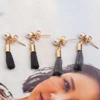 Fashion Mini Small Pearl Fringed Chain Earrings Nhdp157486 main image 5