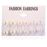 Creative Retro Simple Pearl Ball Zircon Earrings Nhpj157489 main image 7