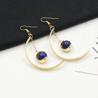 Fashion Trend Semi-circular Blue Beads Alloy Earrings Nhdp157493 main image 1