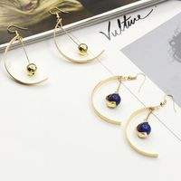 Fashion Trend Semi-circular Blue Beads Alloy Earrings Nhdp157493 main image 3