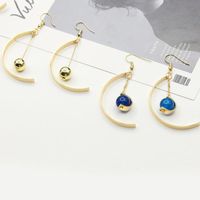 Fashion Trend Semi-circular Blue Beads Alloy Earrings Nhdp157493 main image 5