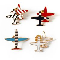 Fashion Japanese And Korean Style Small Aircraft Striped Oil Drop Alloy Brooch Nhdp157504 main image 1