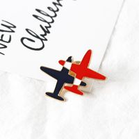Fashion Japanese And Korean Style Small Aircraft Striped Oil Drop Alloy Brooch Nhdp157504 main image 7